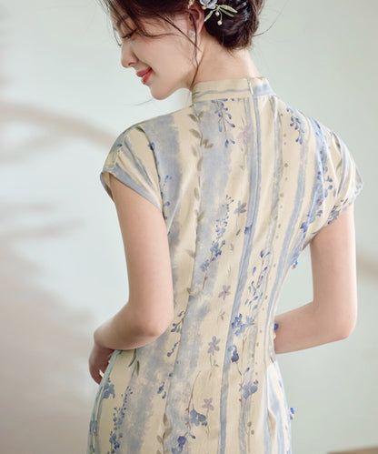 Wisteria Breeze Ramie Qipao Cheongsam