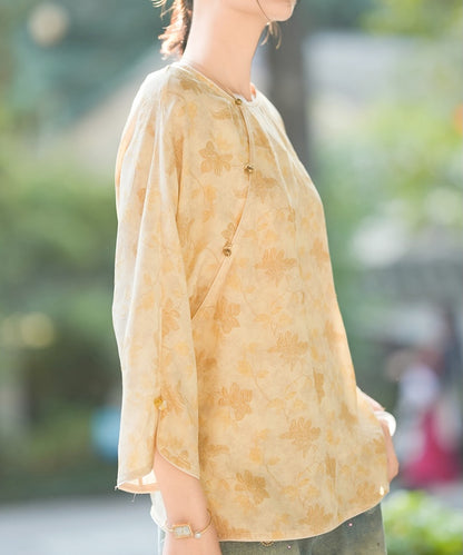 Lumiere Floral Silk Cheongsam Blouse