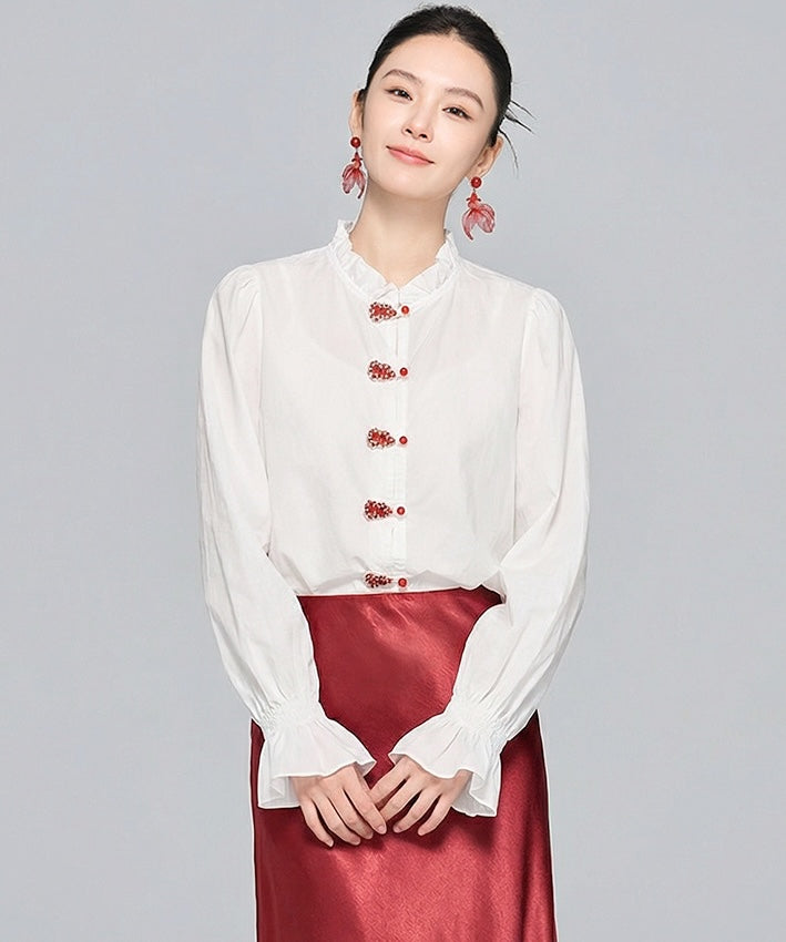 Ivory Blossom Knot Blouse