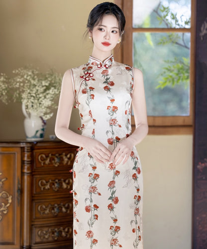 Ivory Rose Vine Cheongsam