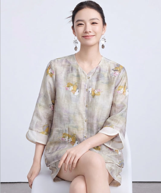 Brielle Cheongsam Top and Shorts Set