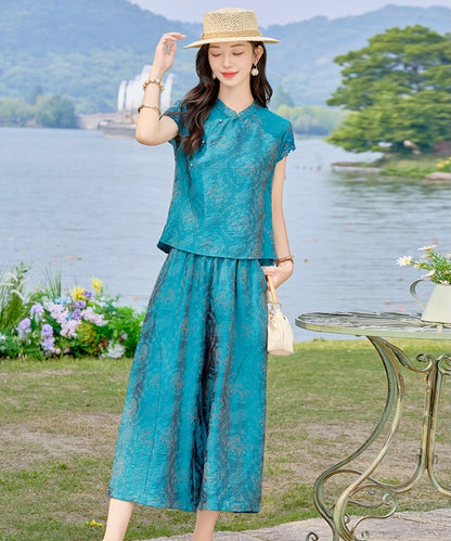 Cyrene Azure Cheongsam Set