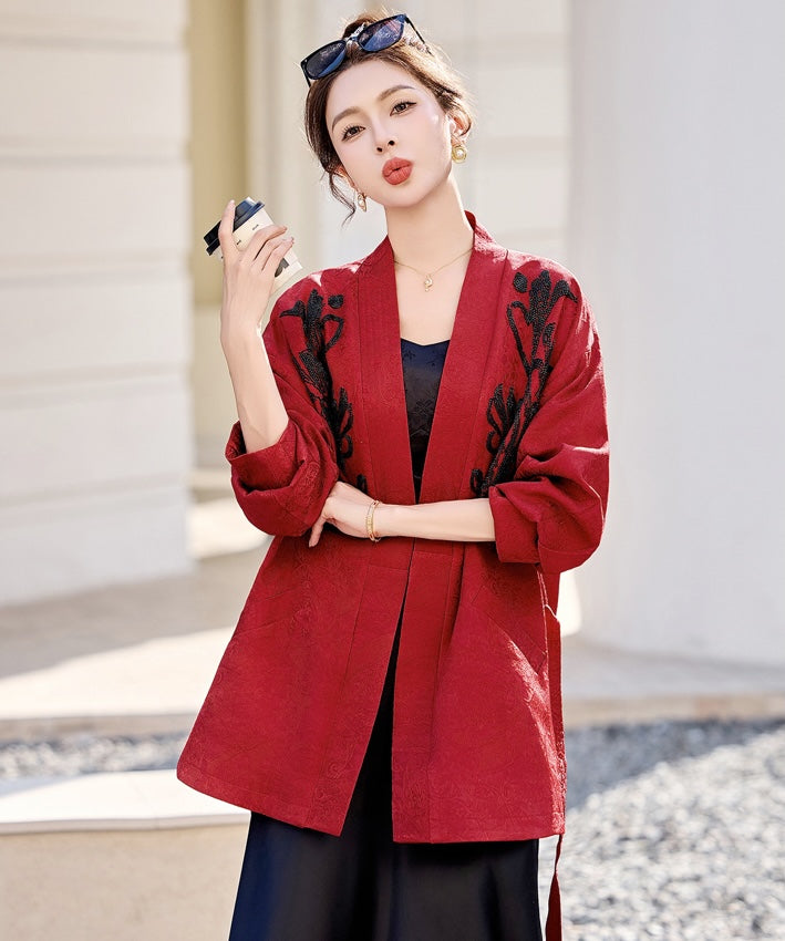 Anya Crimson Wrap Jacket