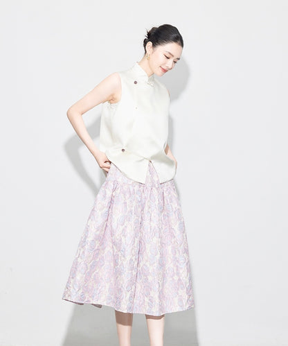 Zi He Tang's Jacquard Oriental Top + Skirt Set