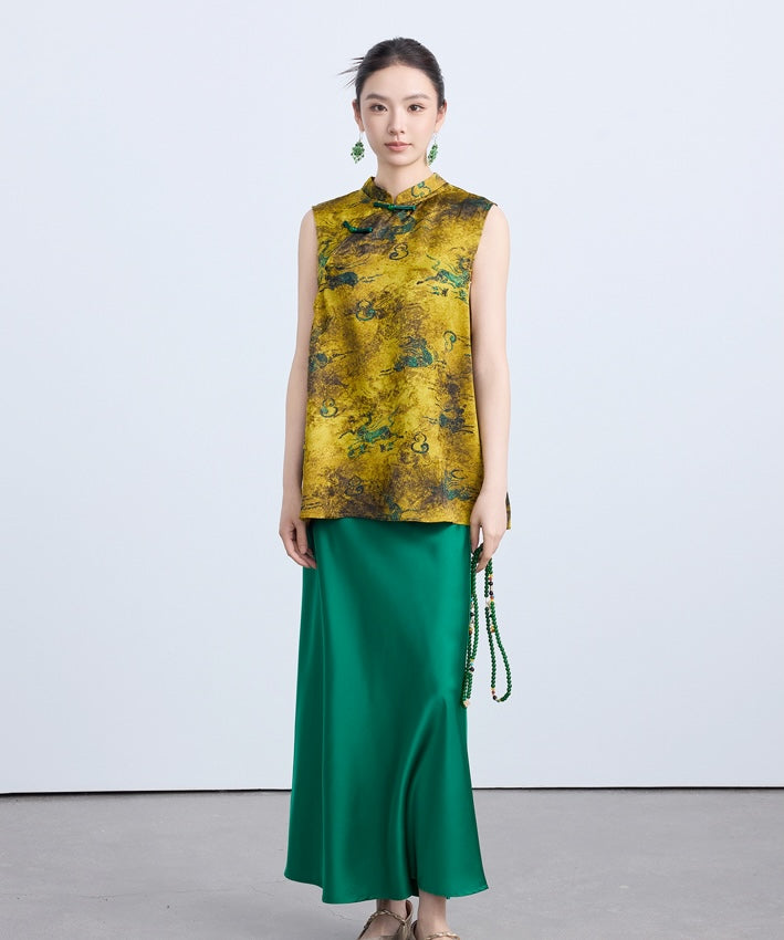 Yu Fei's Cheongsam Vest Top and Jade Skirt