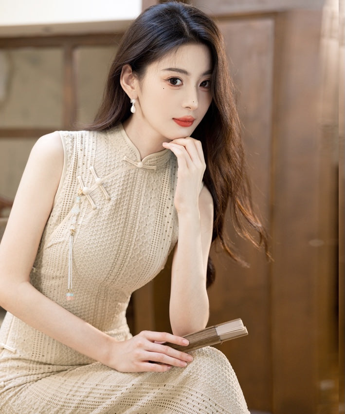 Vanilla Grace Knit Cheongsam