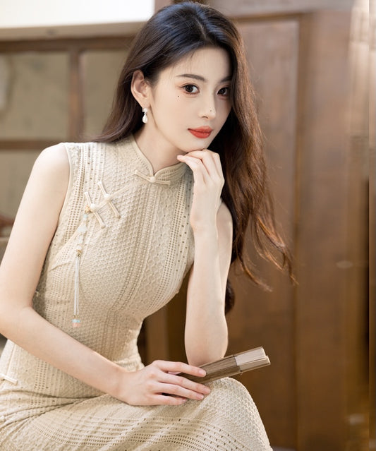 Vanilla Grace Knit Cheongsam