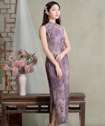 Nora Purple Maxi Cheongsam