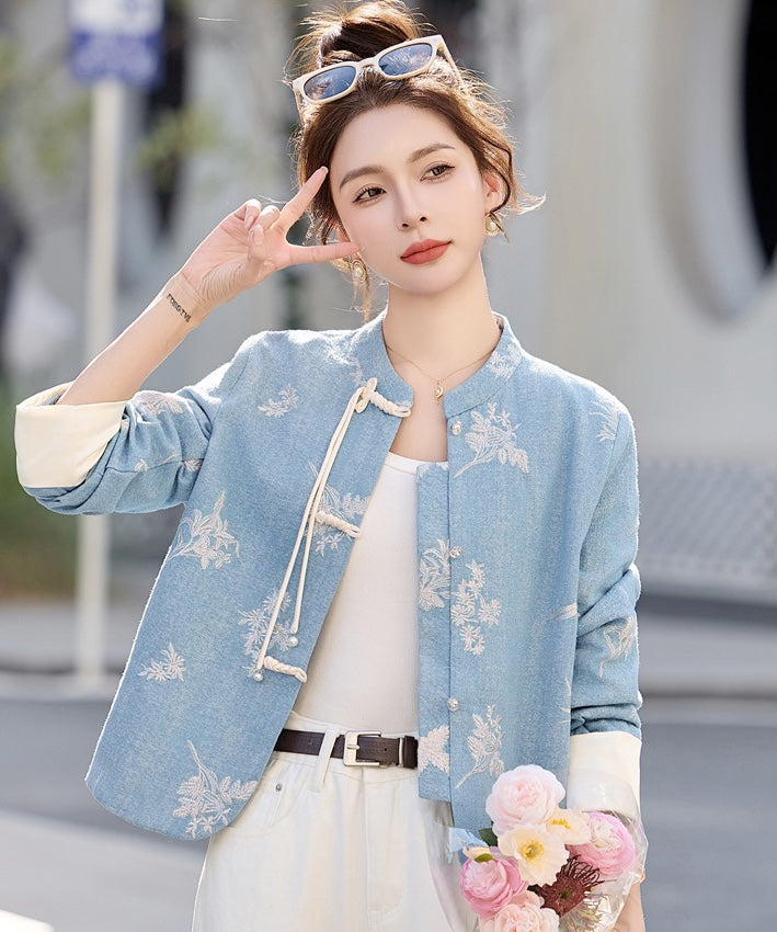 Blue Magnolia Cheongsam Jacket