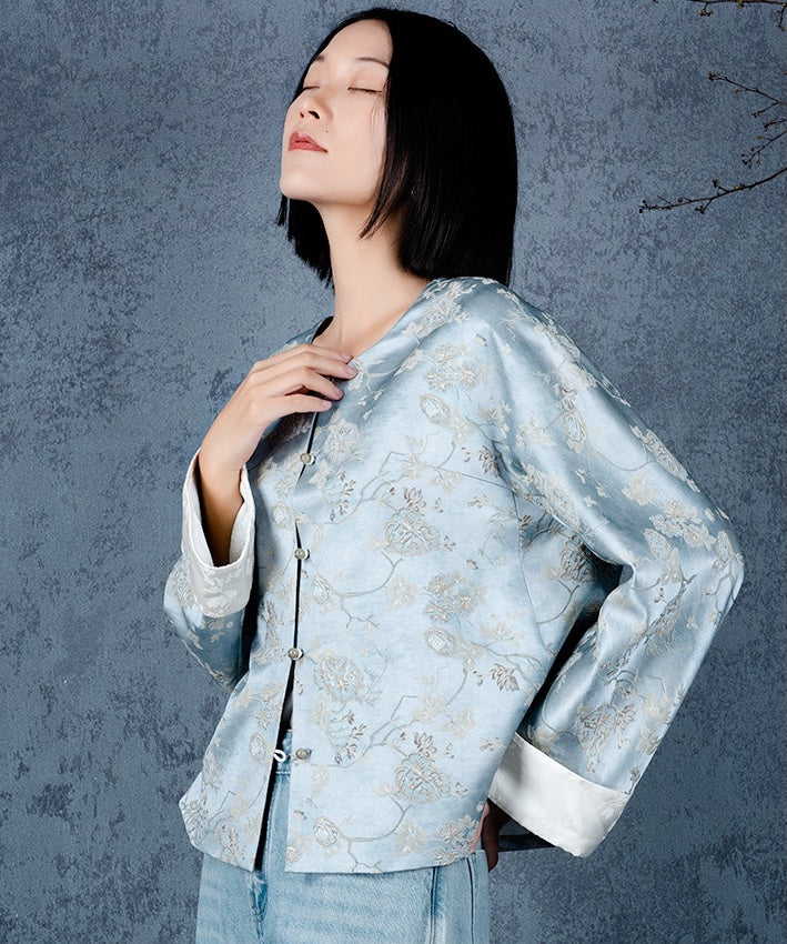 Frosted Magnolia Brocade Jacket