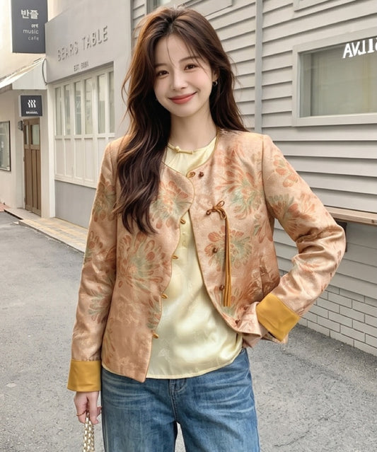 Champagne Floral Cheongsam Jacket