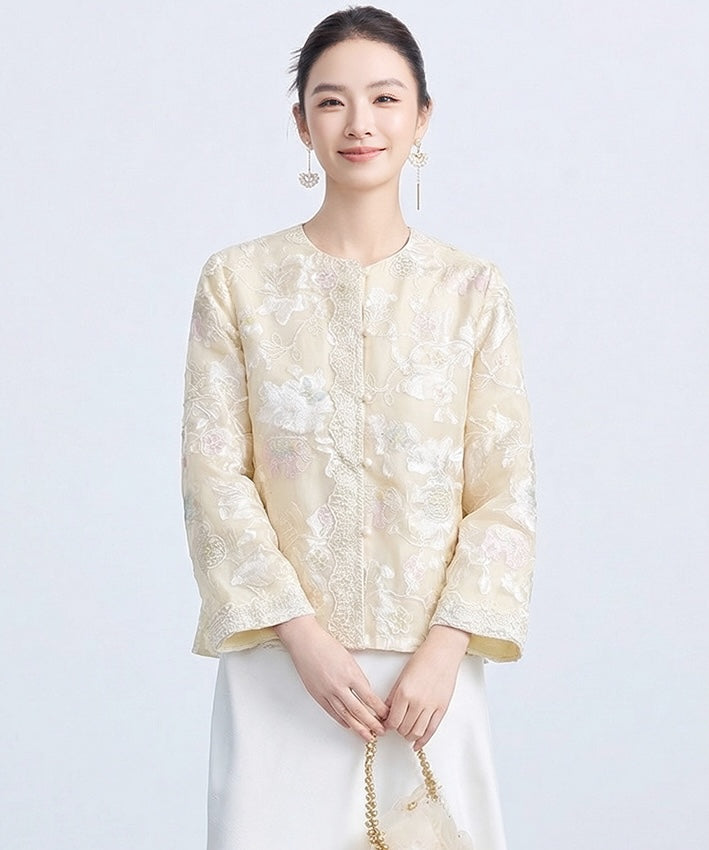 Golden Bloom Lace Cheongsam Jacket