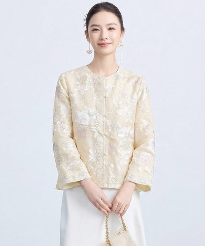 Golden Bloom Lace Cheongsam Jacket