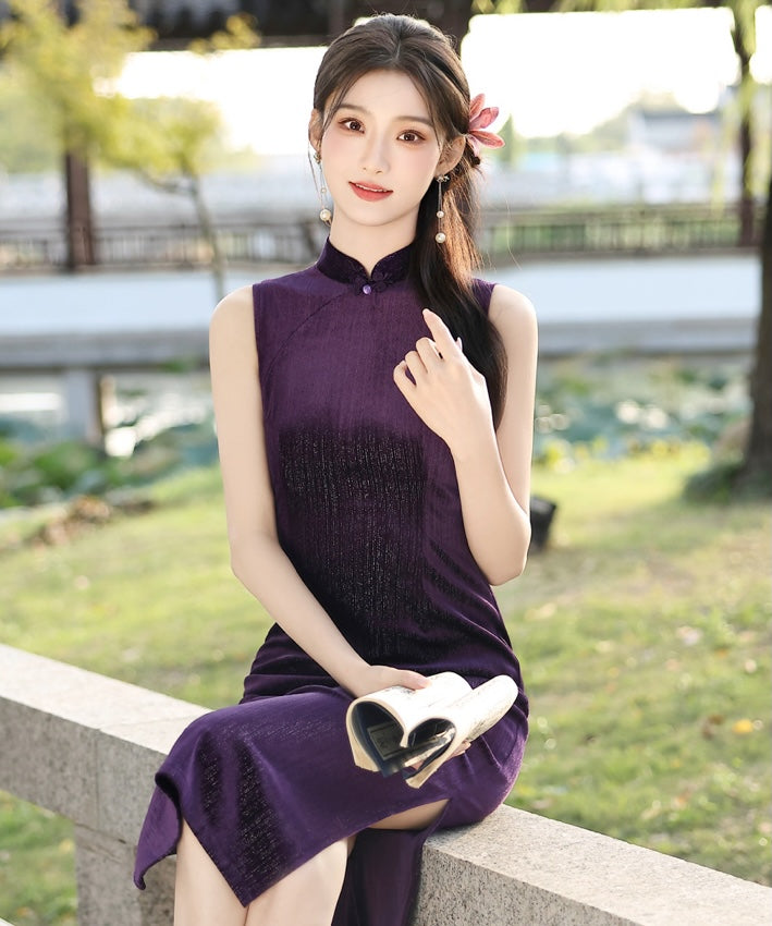Mixue Velvety Maxi Cheongsam