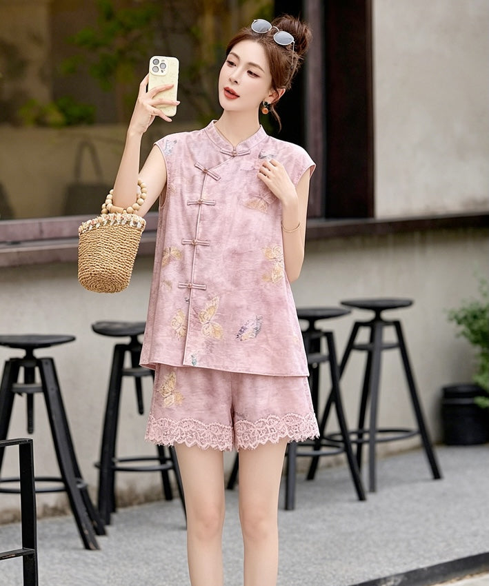 Blush Flutter Cheongsam Set