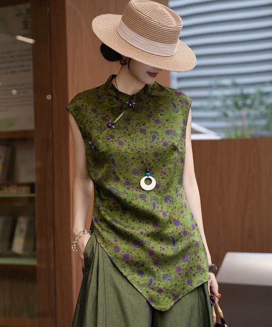 Jade Amethyst Silk Oriental Top