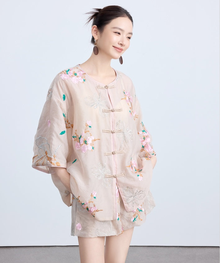 Elsette Blossom Cheongsam Top Shorts Set