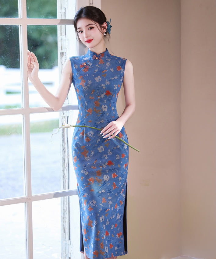 Cheongsam Peonia di Mezzanotte