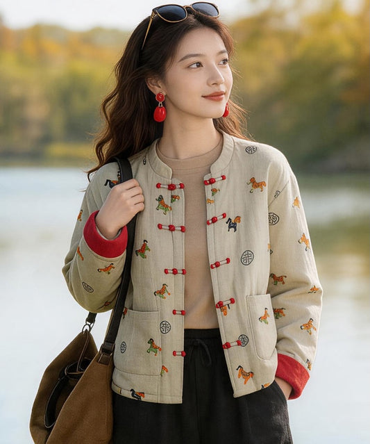 Lucky Horse Padded Cheongsam Jacket