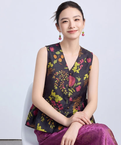 Midnight Orchard Modern Oriental Top