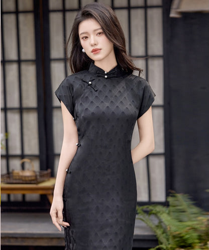 Ebony Lattice Cheongsam