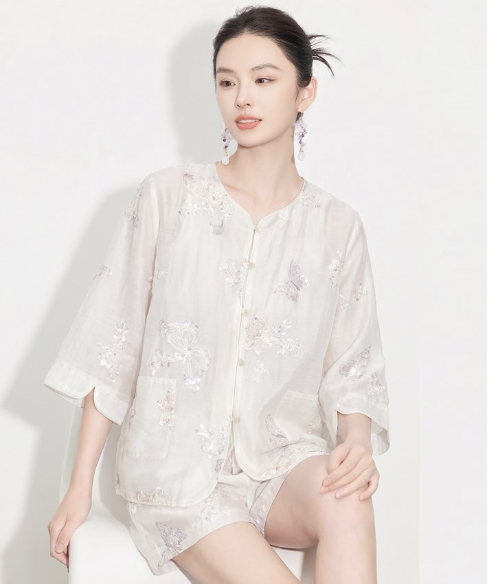 Aveline Ivory Mist Cheongsam Set