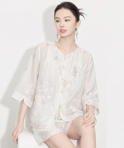 Aveline Ivory Mist Cheongsam Set