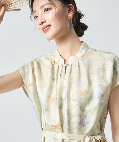 Robe Cheongsam en mélange de soie Lady Willow