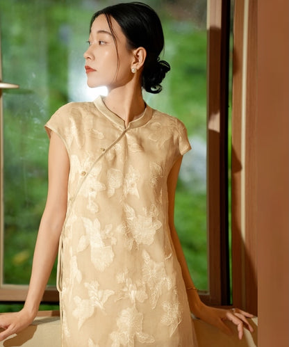 Champagne Bloom Cheongsam Dress