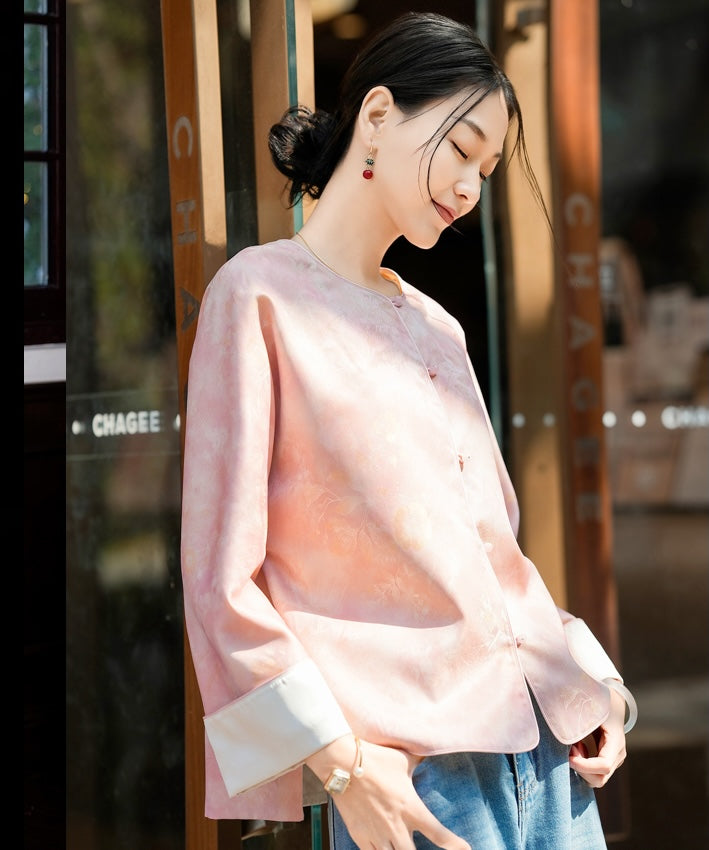 Blush Veil Cheongsam Top Jacket