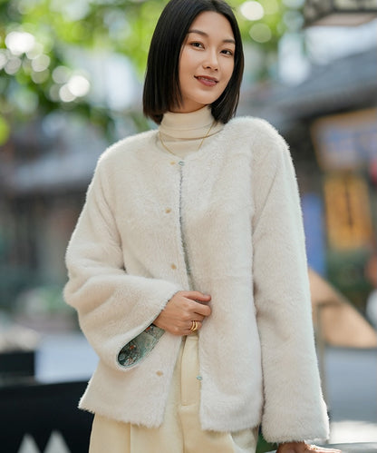 Celadon Bloom Winter Cheongsam Jacket