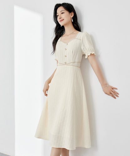 Vanilla Textured Midi Dress