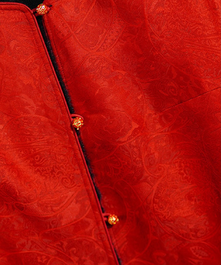 Veste-haut-cheongsam Burnished Rouge