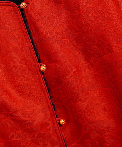 Veste-haut-cheongsam Burnished Rouge