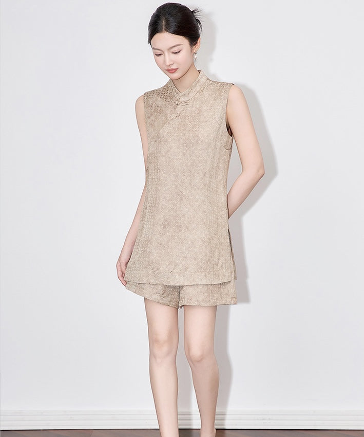 Yunsha Cheongsam Top Vest + Shorts Set