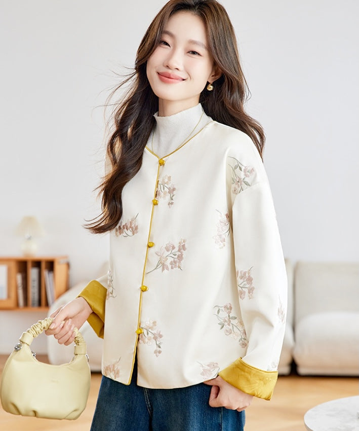 Ivory Gold Reversible Cheongsam Jacket