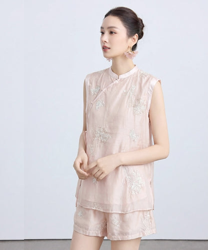 Elise Blush Cheongsam Top Bottom Set