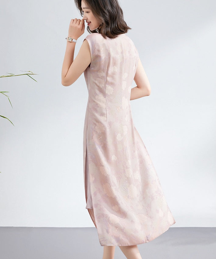Shuya's Pink Cheongsam Silk Dress