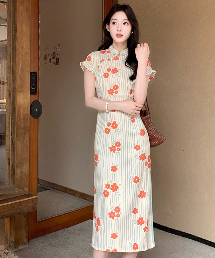 Coral Blossom Cheongsam