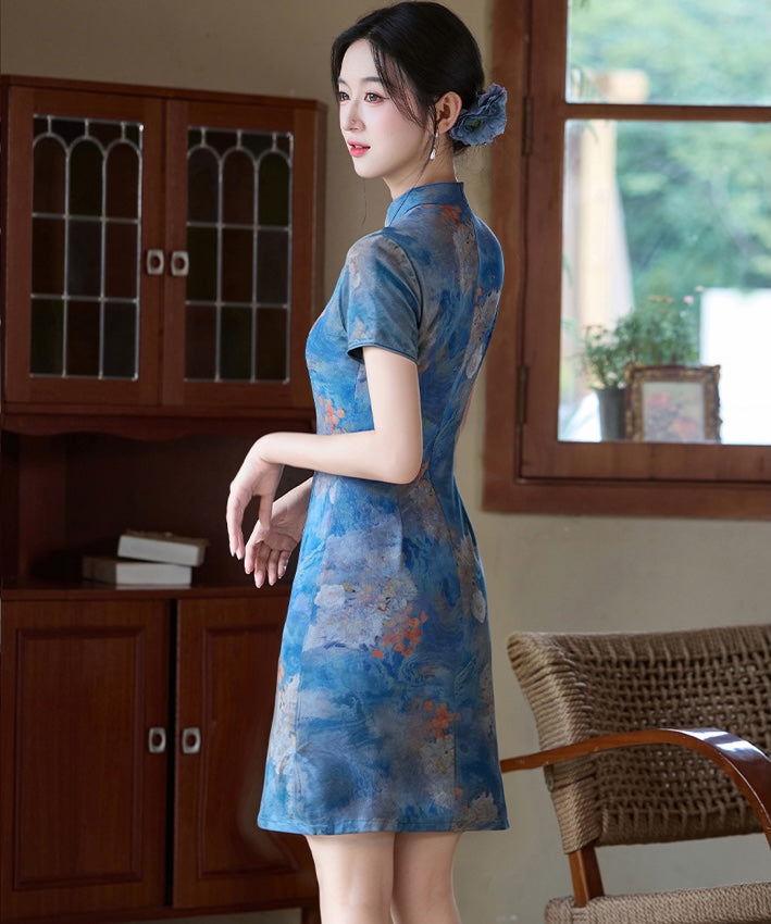 Midnight Peony Cheongsam