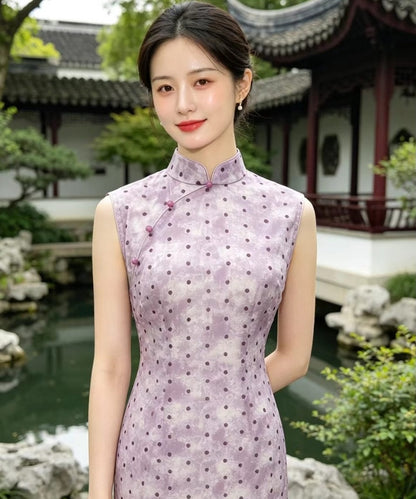Lavender Polka Cheongsam