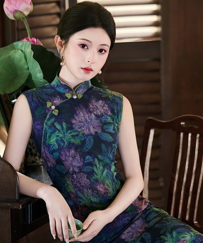 Midnight Peony Cheongsam