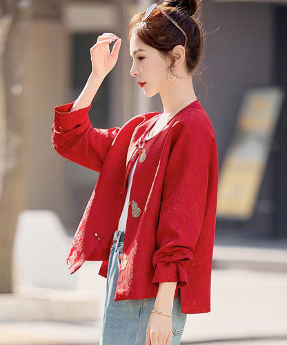Red Peony Cheongsam Jacket