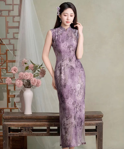 Nora Purple Maxi Cheongsam