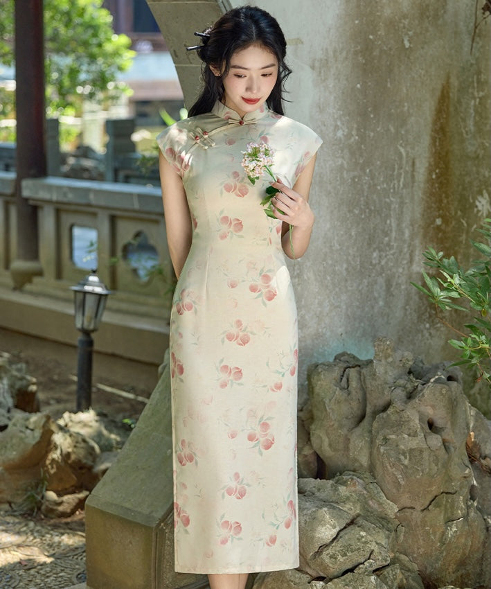 Peach Porcelain Cheongsam