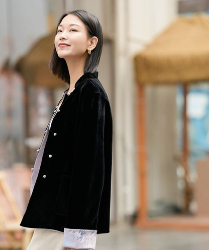 Lilac Velvet Reversible Cheongsam Jacket