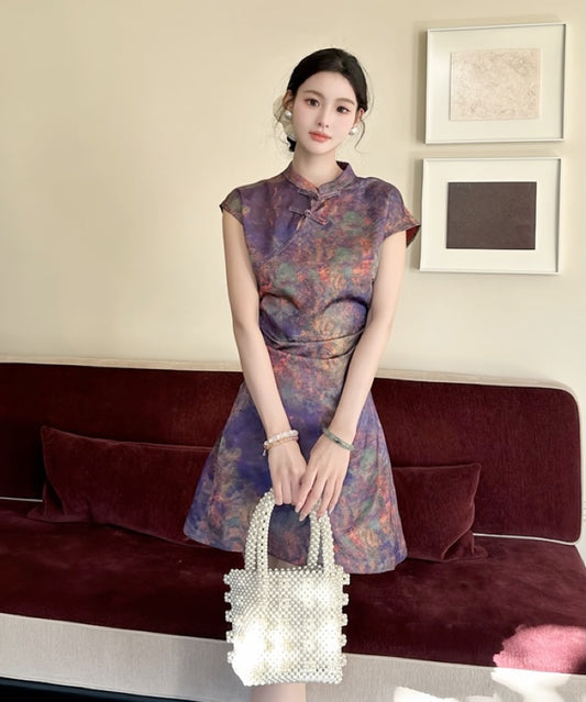 Rain Dew Short Cheongsam Dress