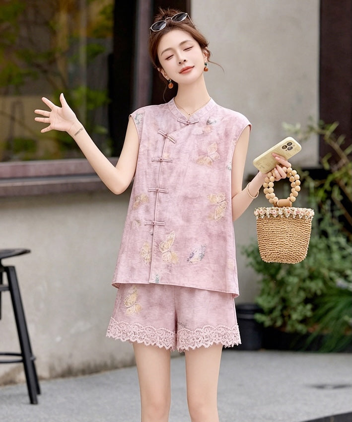 Blush Flutter Cheongsam Set