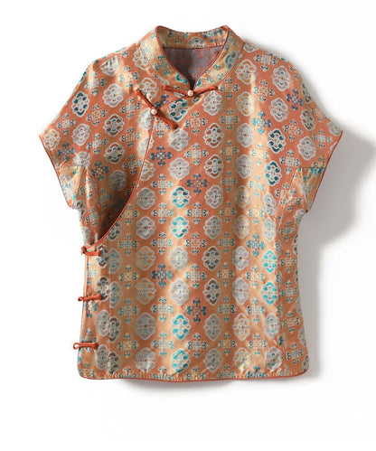 Mandarin Bloom Silk Oriental Top