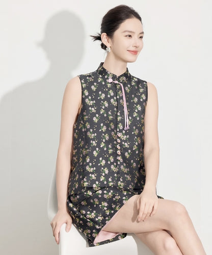 Midnight Blossom Cheongsam Set